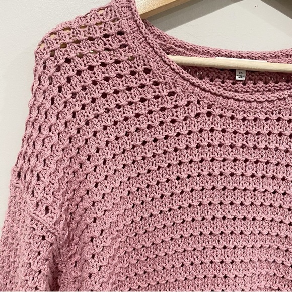 MADEWELL Open-Stitch Austen Pullover Sweater Berry Pink Coastal Beachy Size XS - Picture 4 of 11